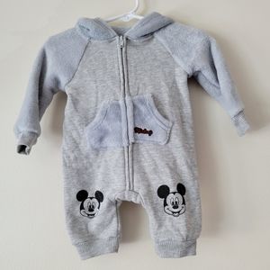 Disney Baby 0-3 months Grey Mickey One Piece